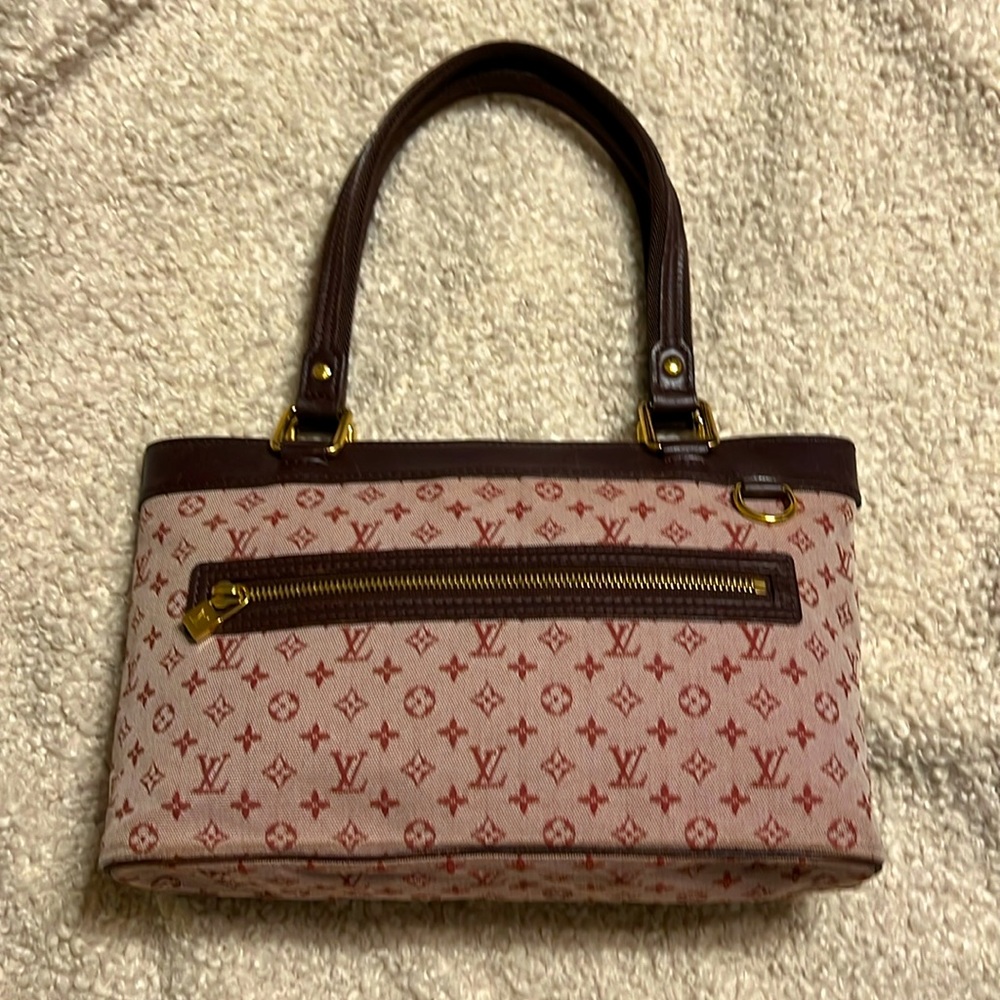 LOUIS VUITTON CERISE MONOGRAM MINI LIN LUCILLE PM in Excellent used condition